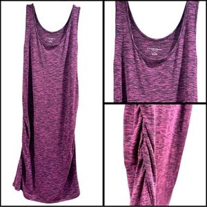 3x25* Liz Lange Maternity Sleeveless Purple Midi Dress Jersey Stretch Comfy